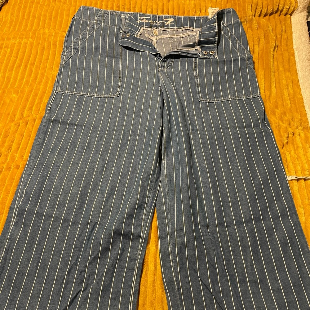 Striped wide leg pants